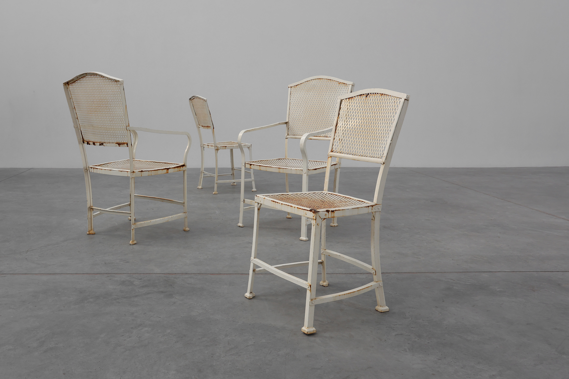 Set of 4 iron garden chairs by Gustave Serrurier-Bovy for Serrurier et Cie, 1903thumbnail